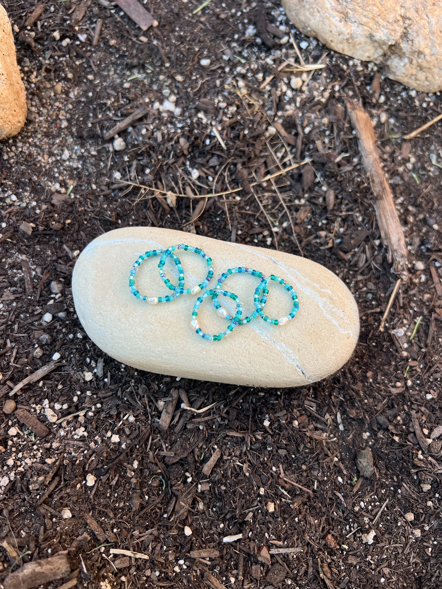Freshwater Pearl Seed Bead Rings