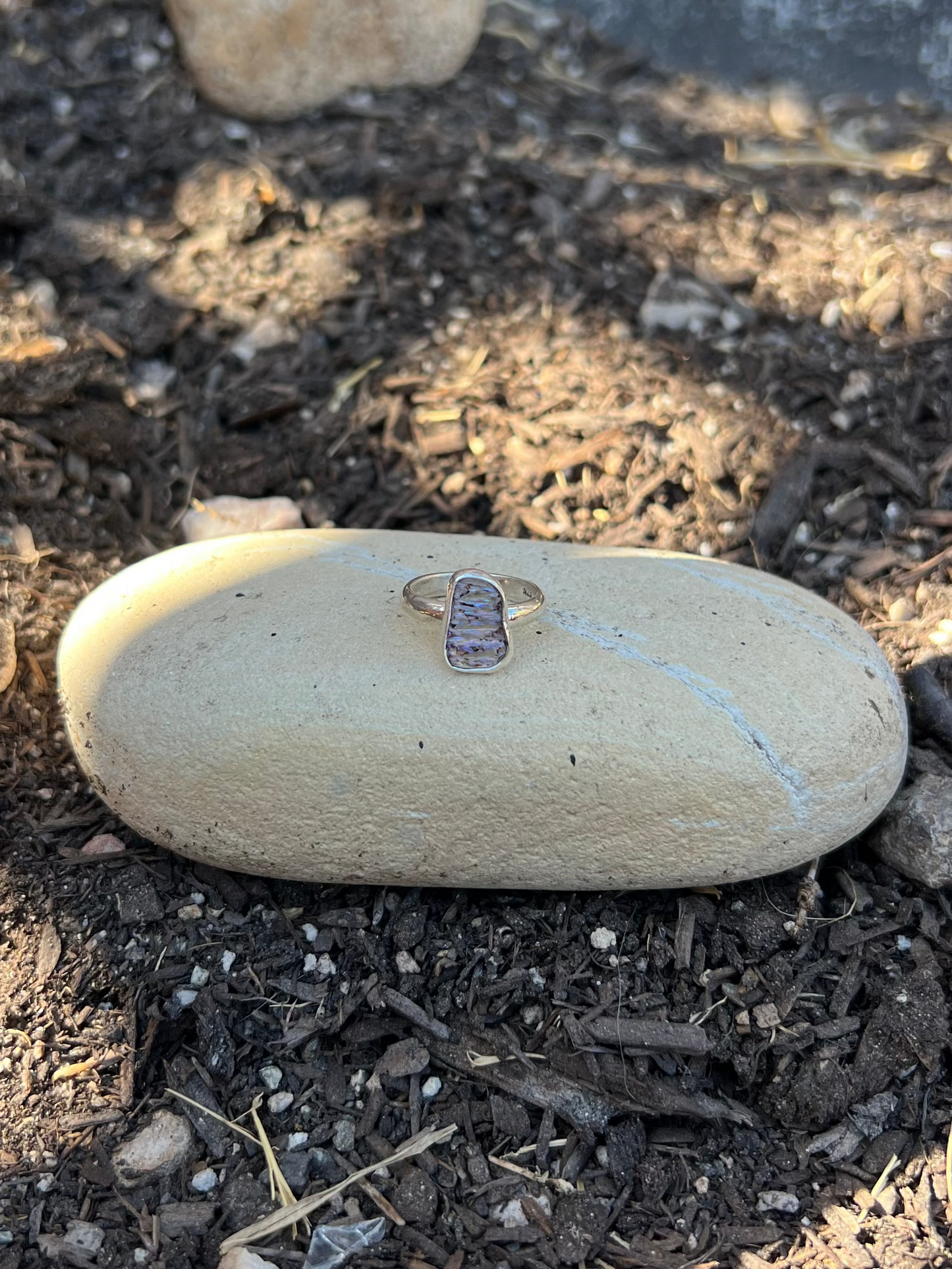 Abstract Abalone Shell Ring- Size 5