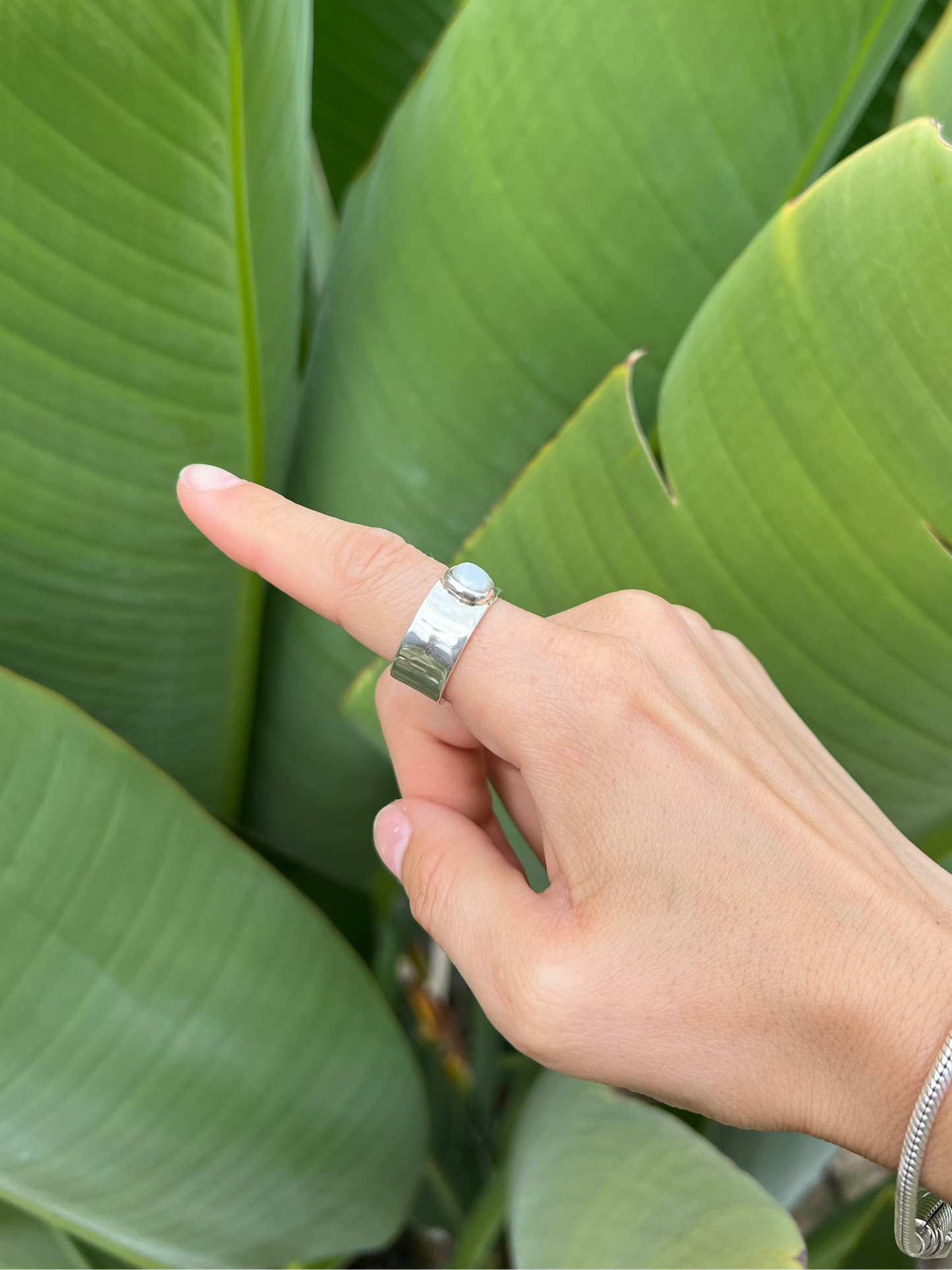Freshwater Seed Pearl Sterling Silver Band - Size 7.75