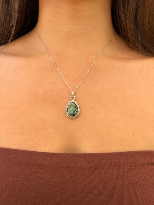 Turquoise Sterling Silver Twist Necklace