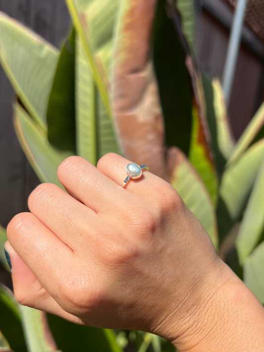 Freshwater Seed Pearl Dainty Ring - Size 4.5