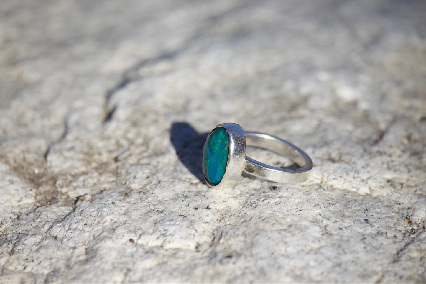 Chrysocolla Sterling Silver Ring - Size 5.5