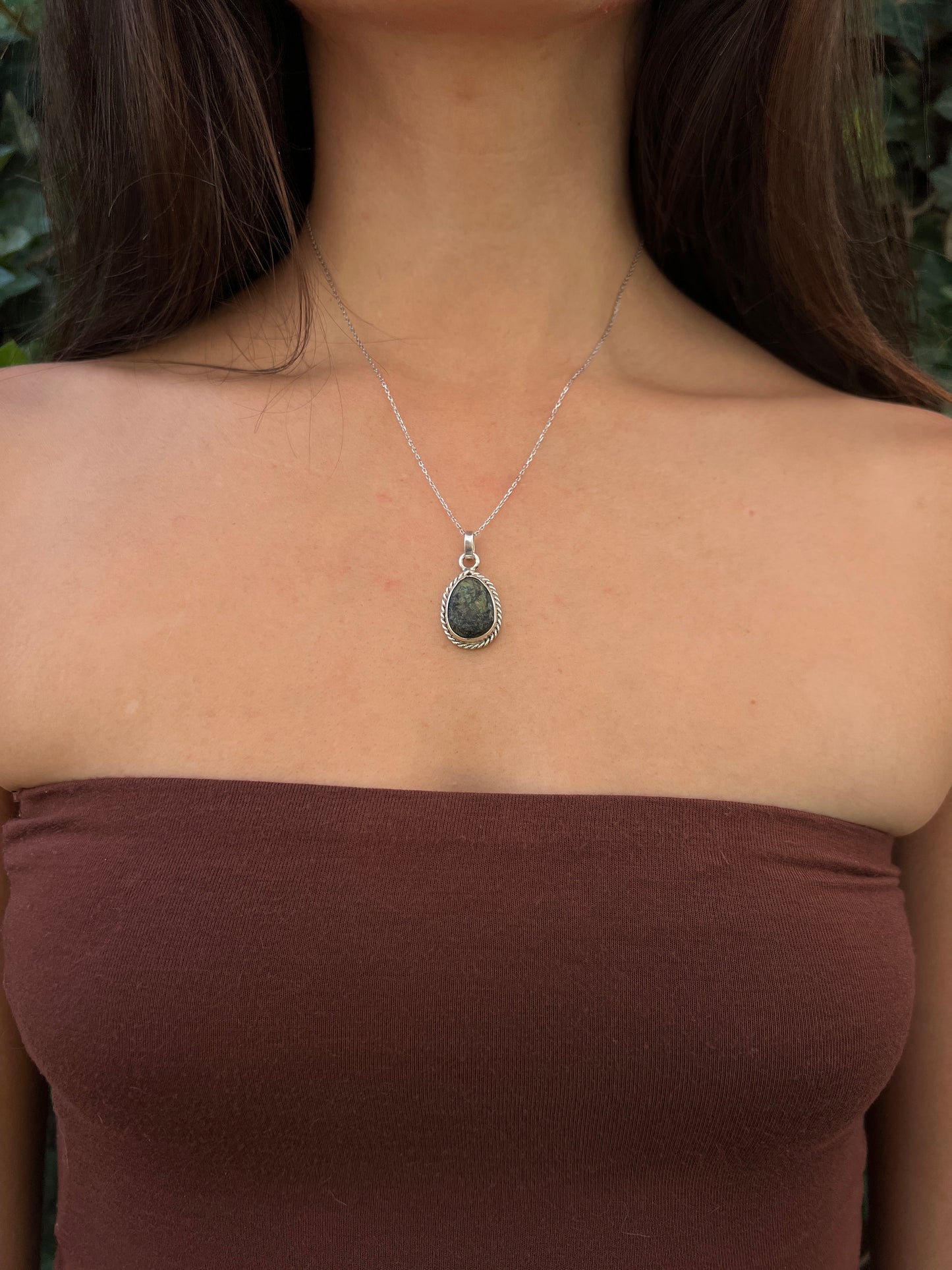 African Turquoise Teardrop Necklace