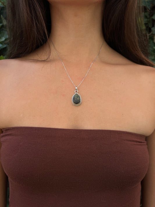 African Turquoise Teardrop Necklace