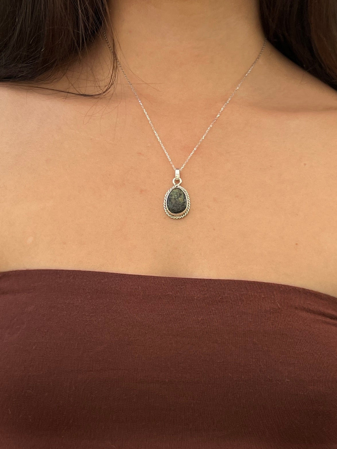 African Turquoise Teardrop Necklace
