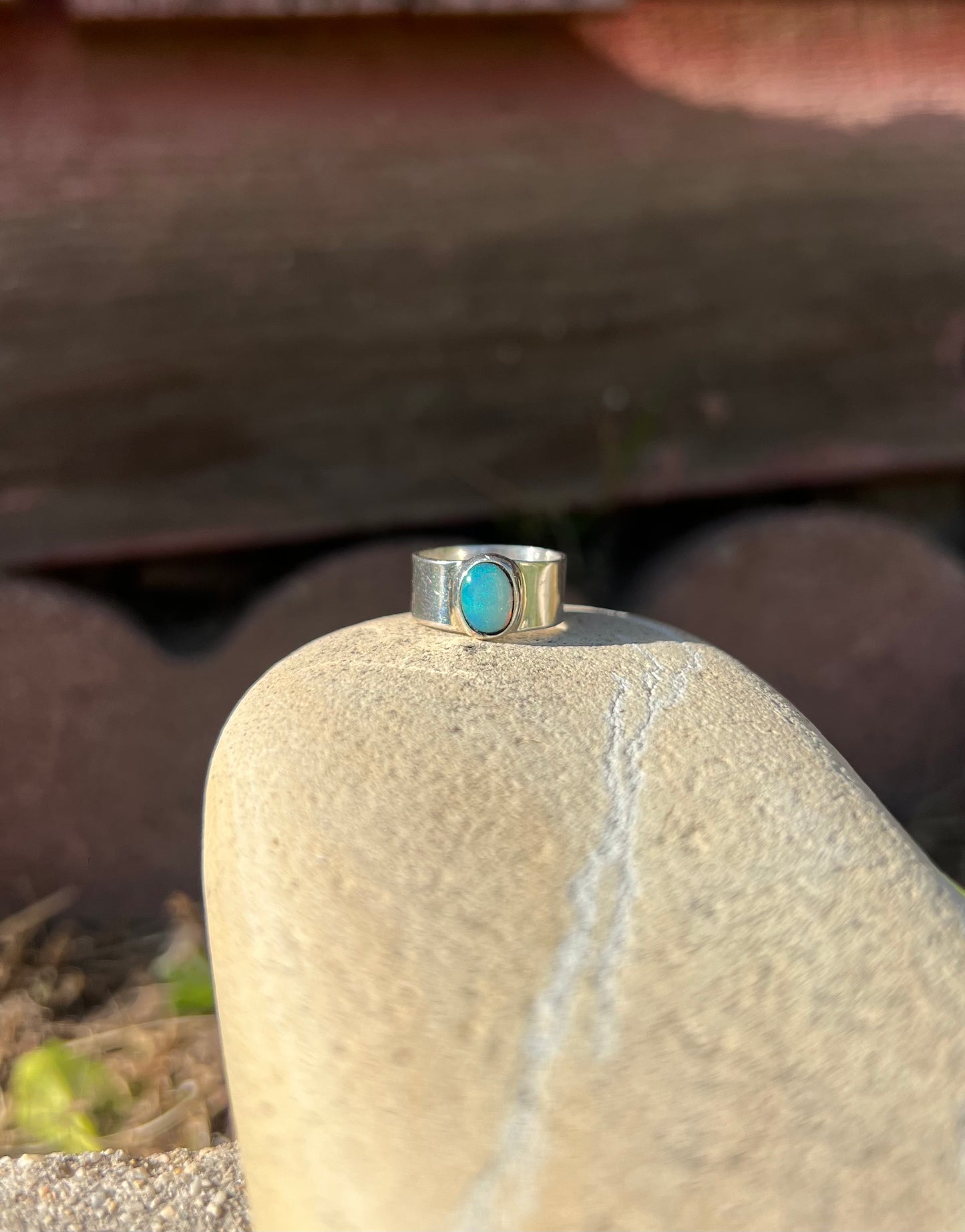 Ethiopian Opal Sterling Silver Pinky Ring - Size 3