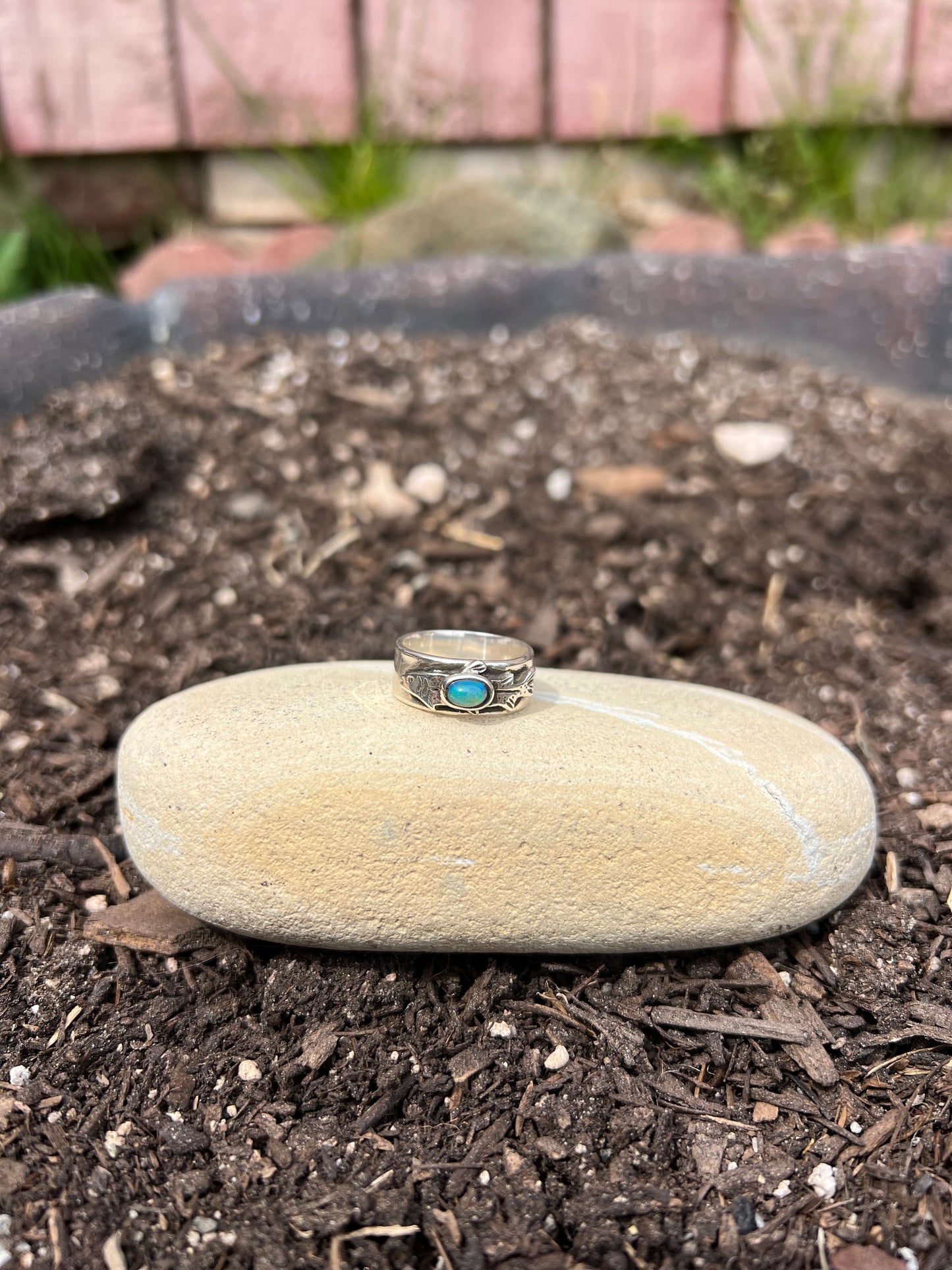Ethiopian Opal Fish Ring- Size 7.75 (One of a Kind)