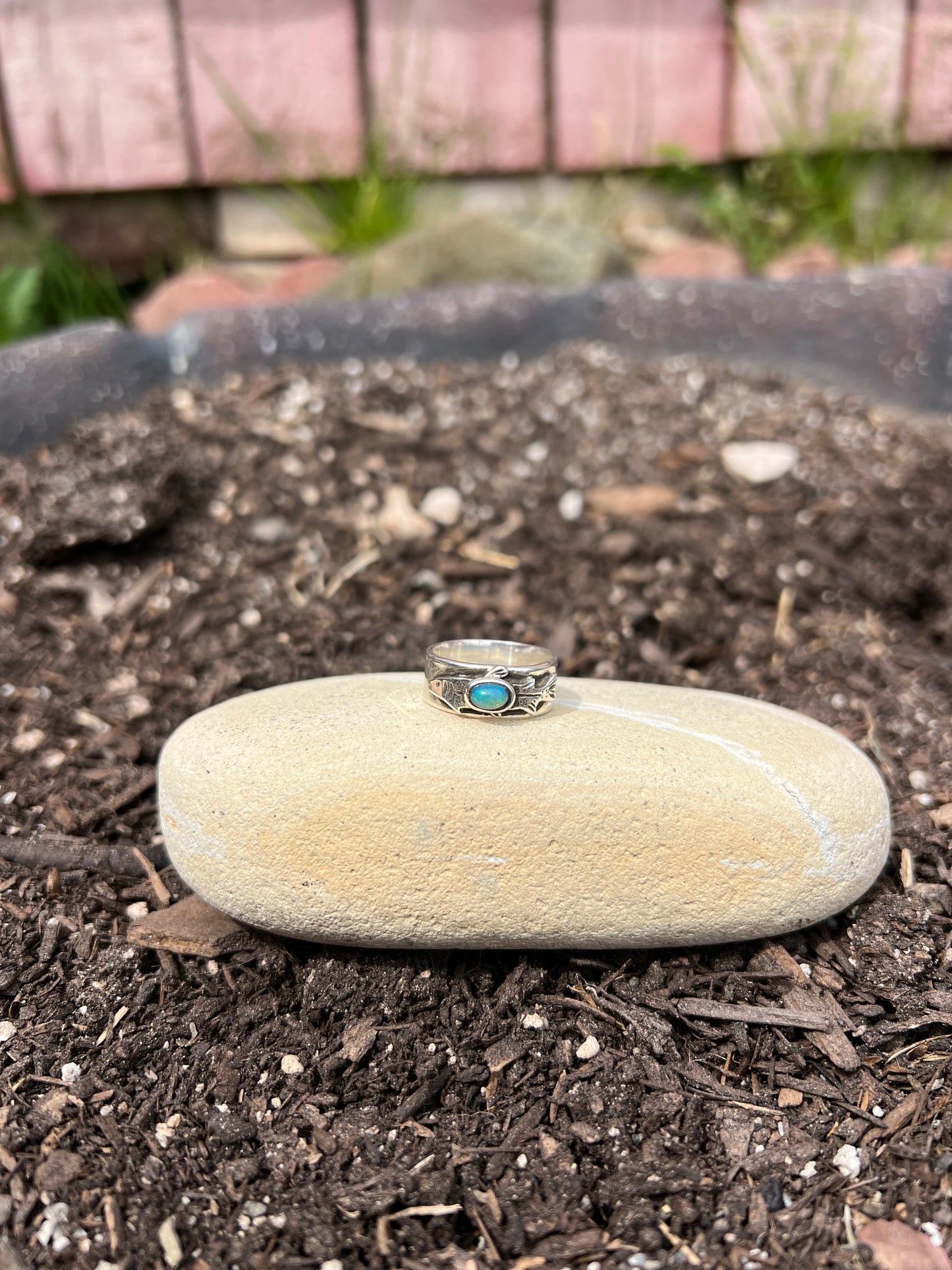 Ethiopian Opal Fish Ring- Size 7.75 (One of a Kind)