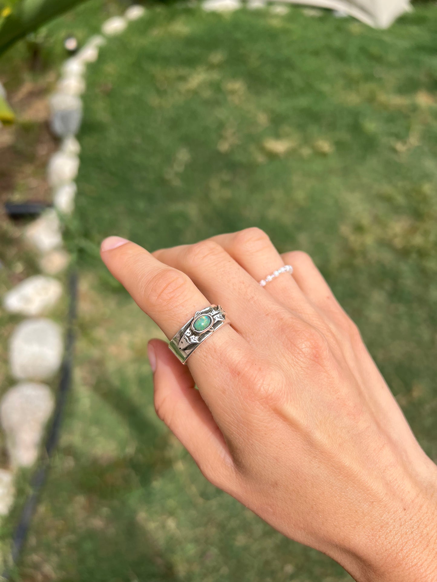 Ethiopian Opal Fish Ring- Size 7.75 (One of a Kind)
