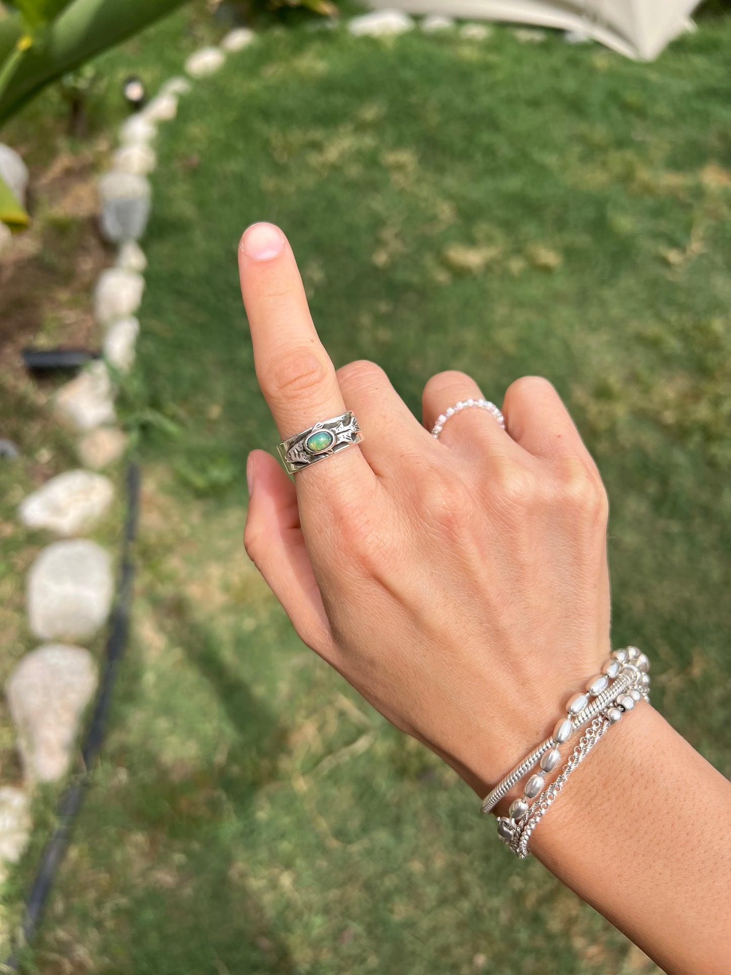 Ethiopian Opal Fish Ring- Size 7.75 (One of a Kind)