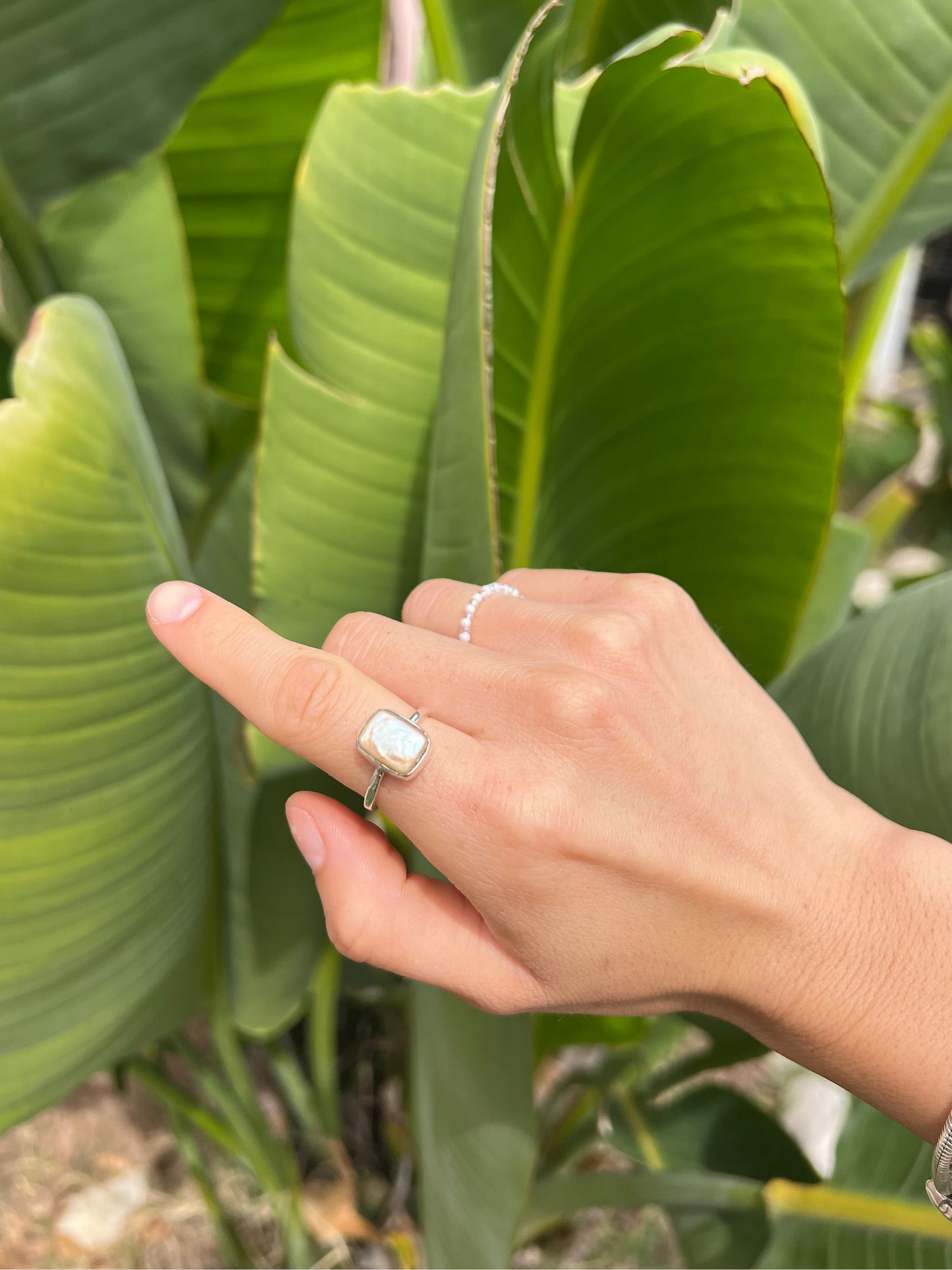 Dainty Square Baroque Pearl Ring - Size 6.5