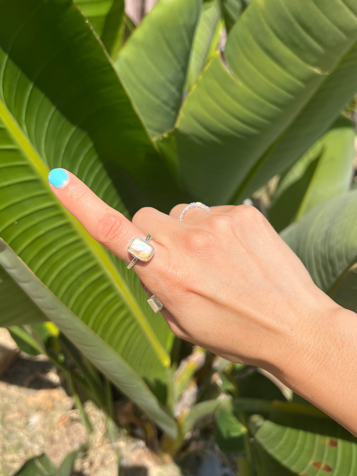 Dainty Square Baroque Pearl Ring - Size 6.5
