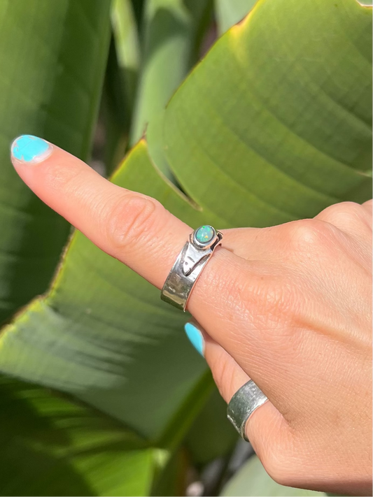 Ethiopian Opal Shark Ring- Size 8.5 (One of a Kind)