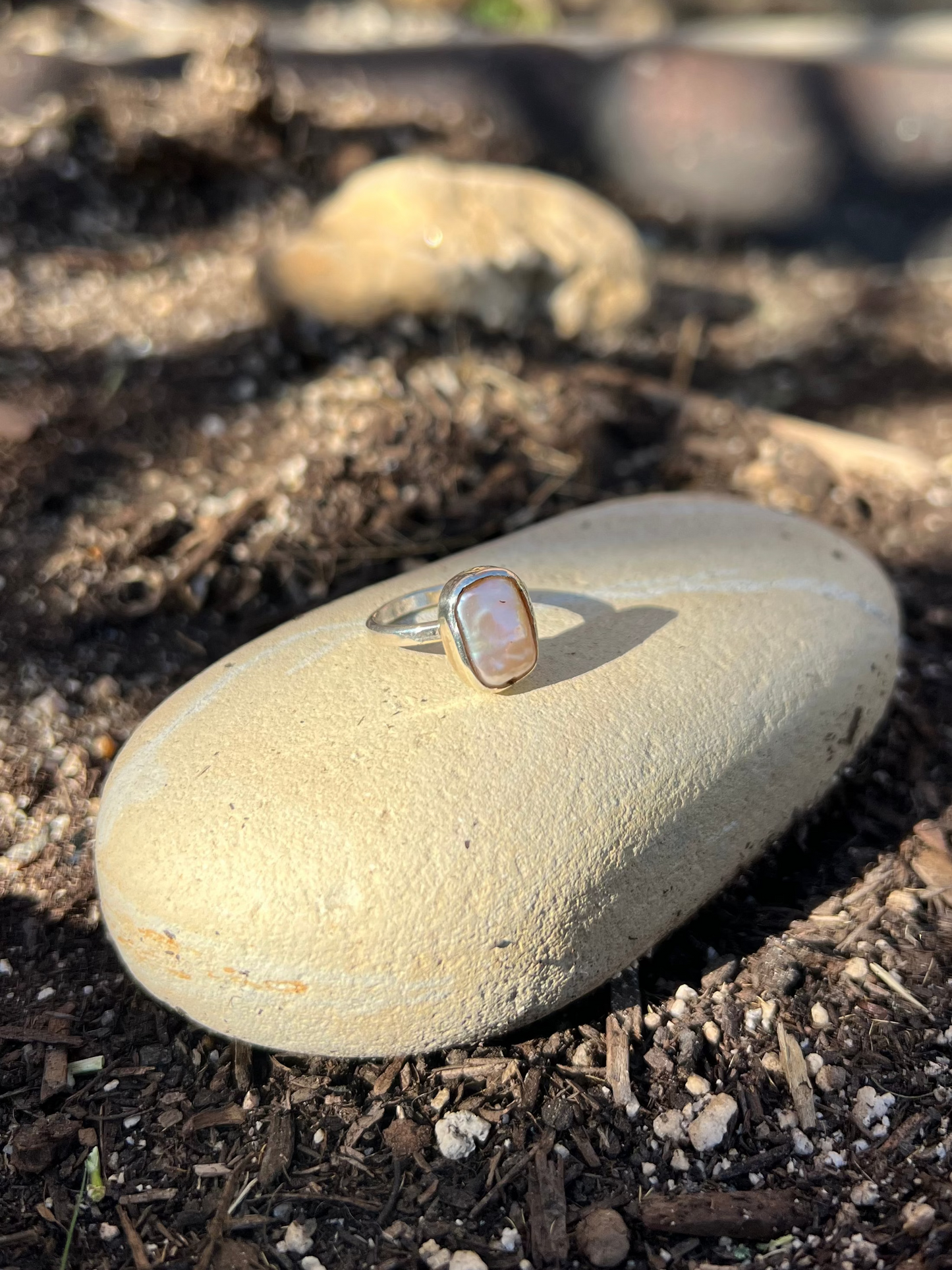 Square Pearl Ring - Size 5.75