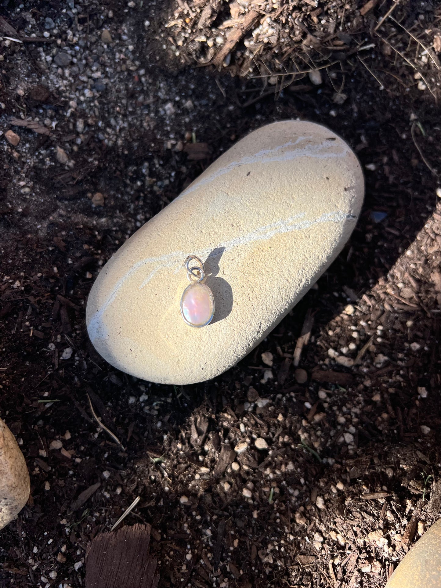 Dainty Oval Pearl Necklace