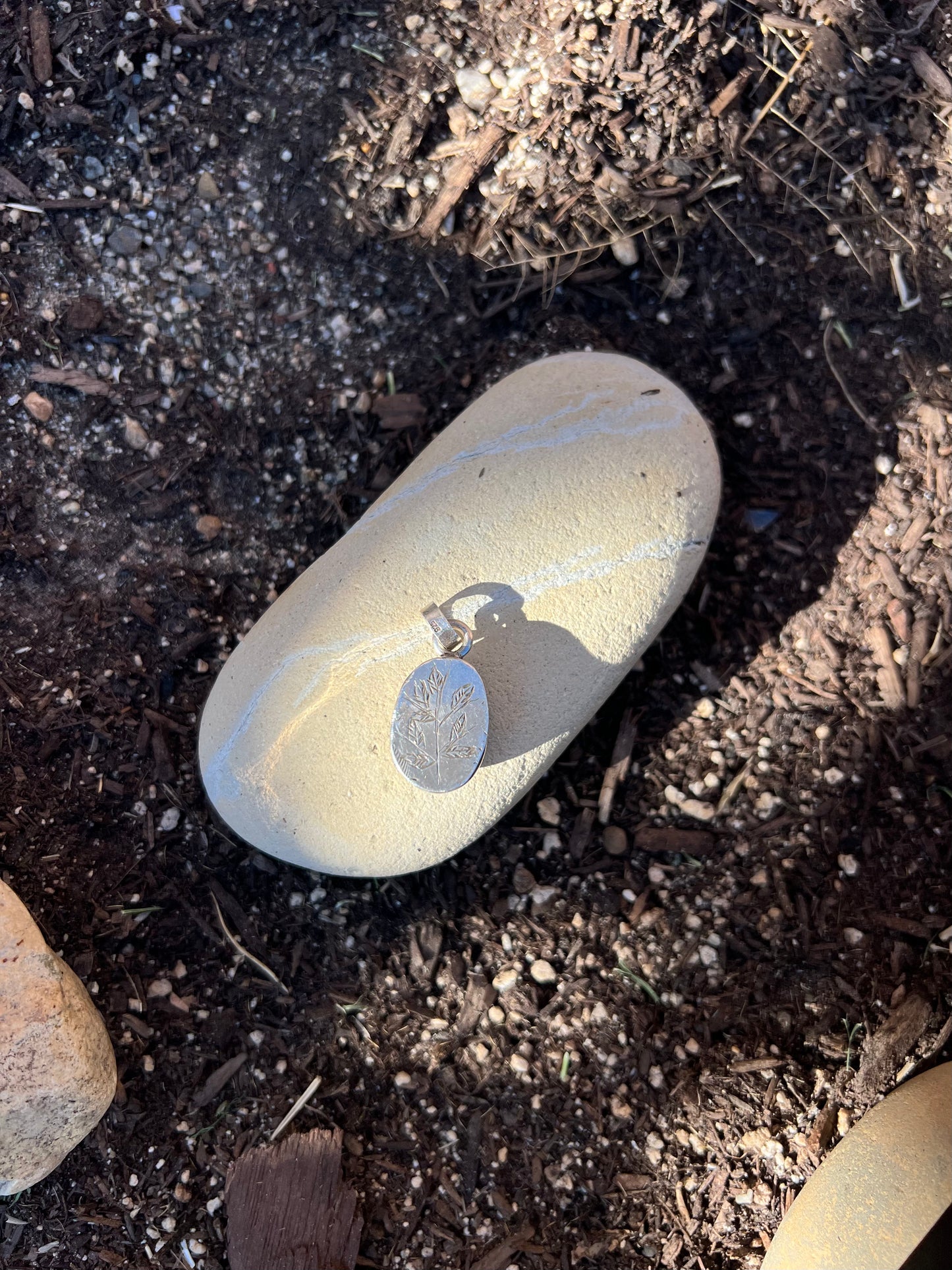 Turquoise Sterling Silver Necklace with Engraving