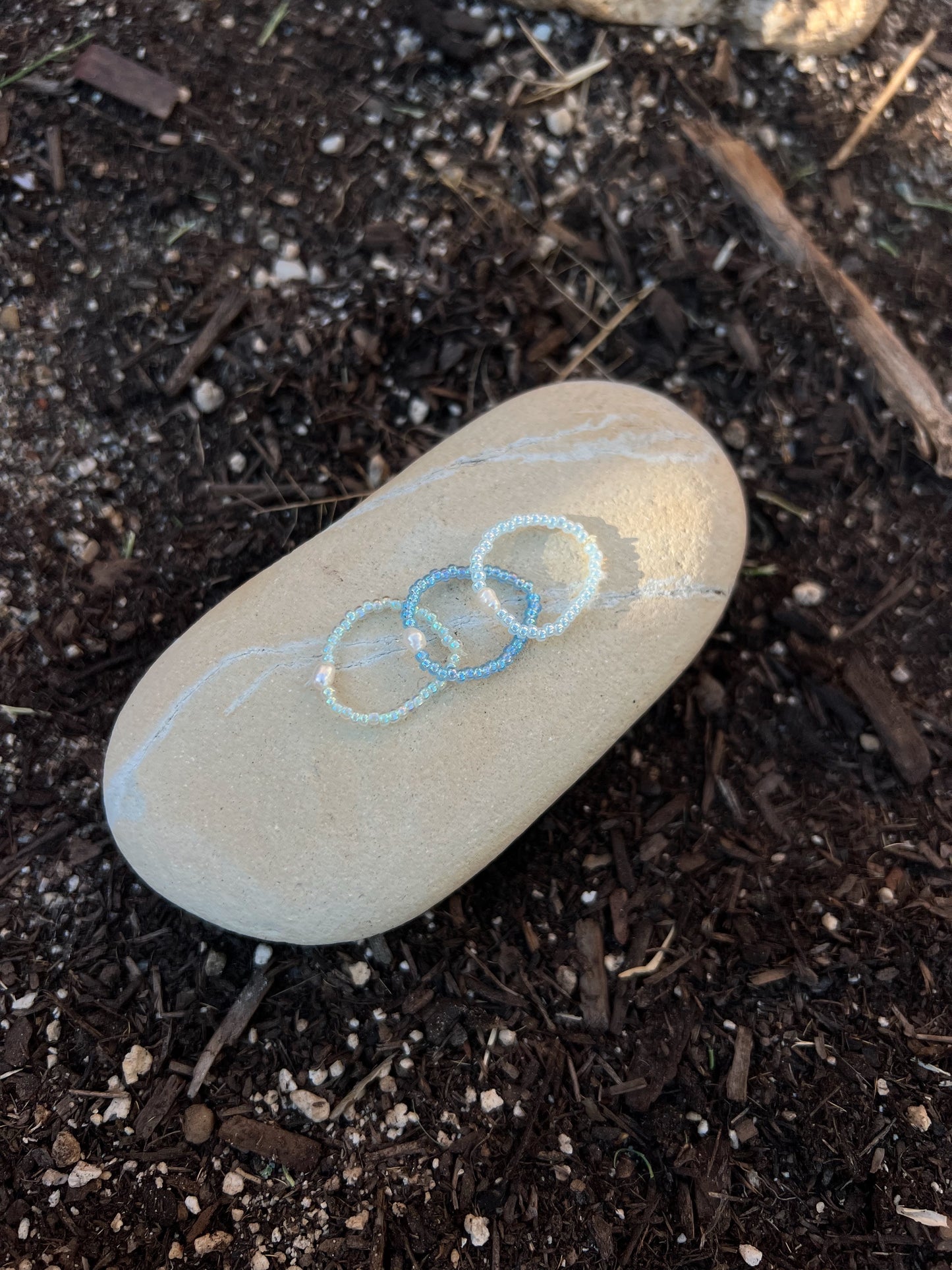 Freshwater Pearl Seed Bead Rings