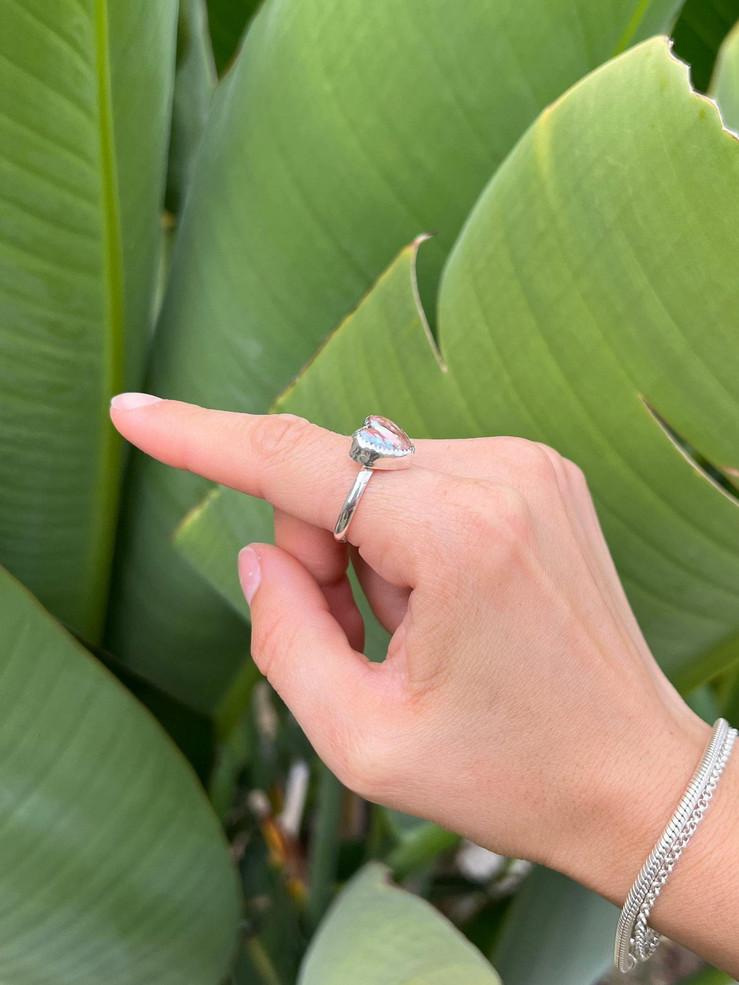 Dainty Heart Pearl Ring - Size 7