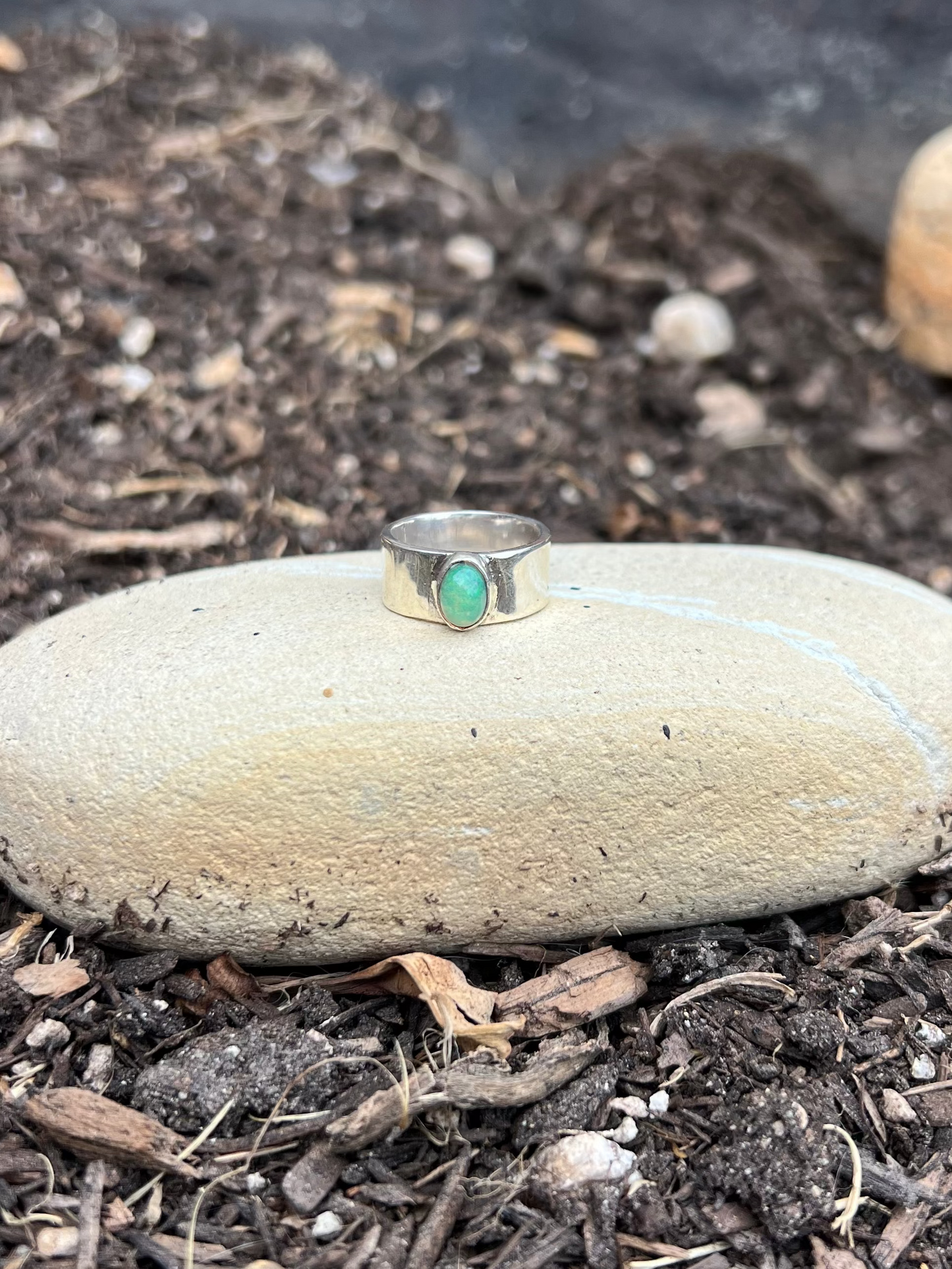 Ethiopian Opal Sterling Silver Pinky Ring - Size 4.5
