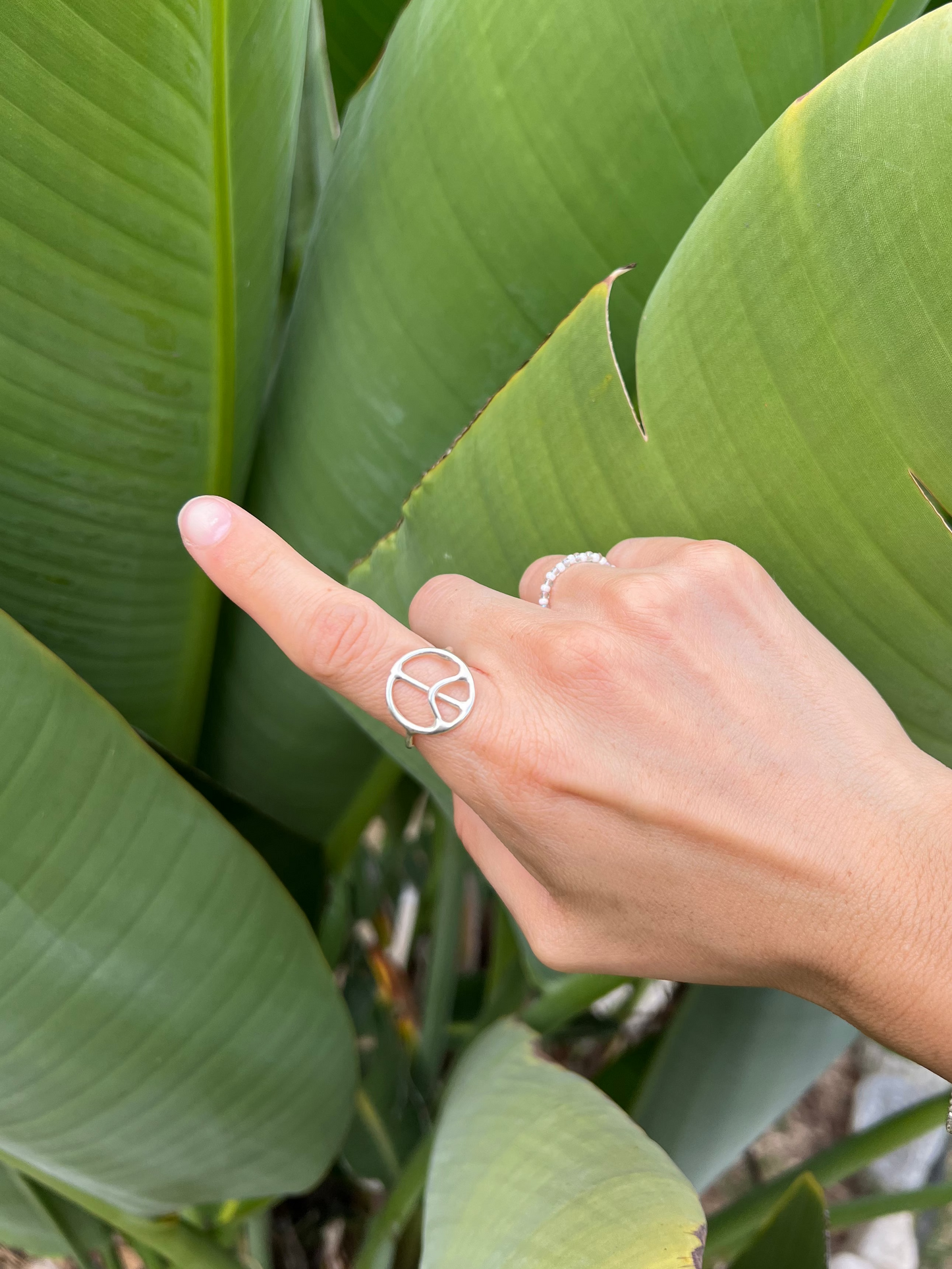 Sterling Silver Peace Sign Ring - Size 6.25 and 6.5 (Ready to Ship)