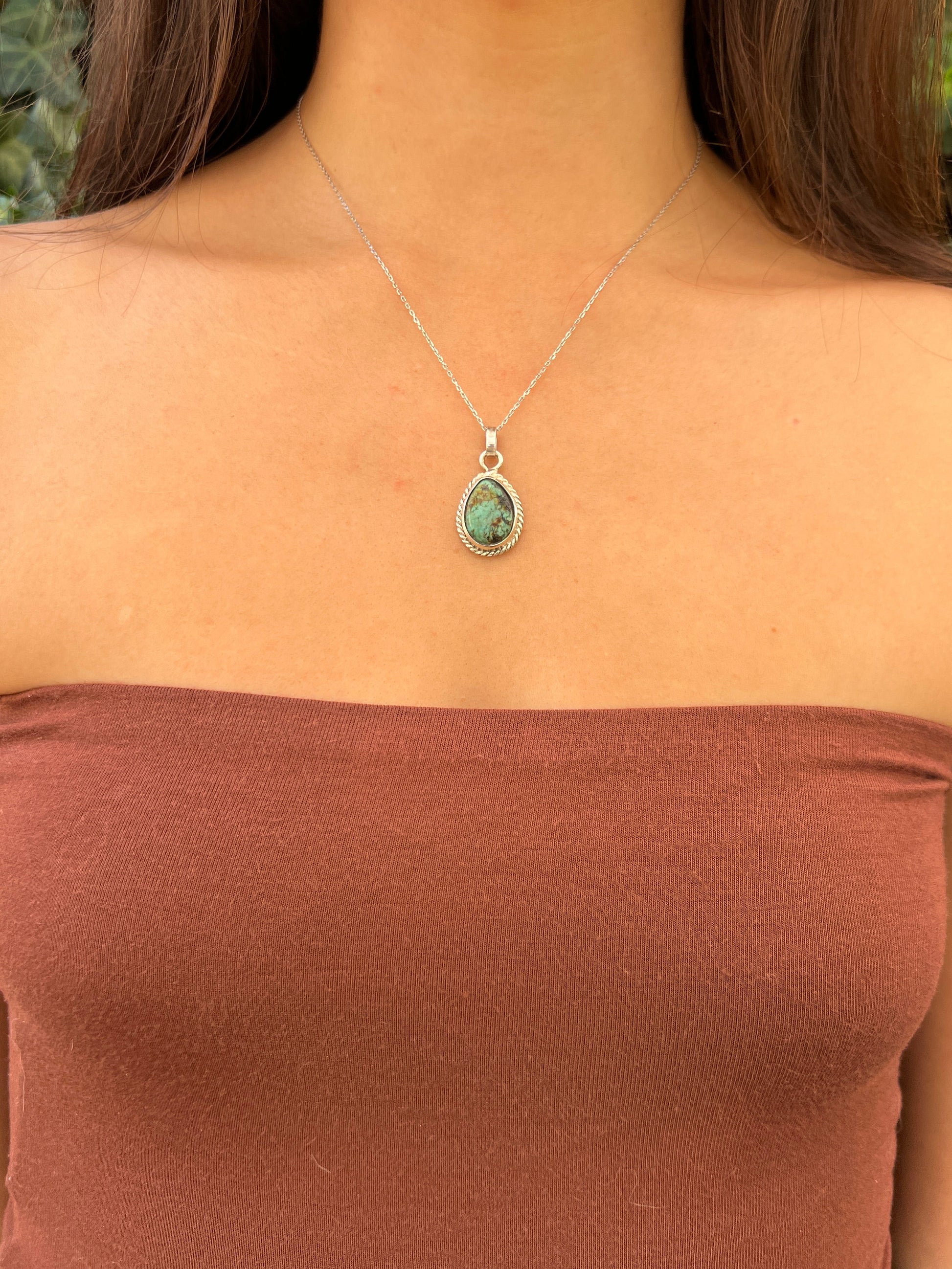 Turquoise Sterling Silver Twist Necklace