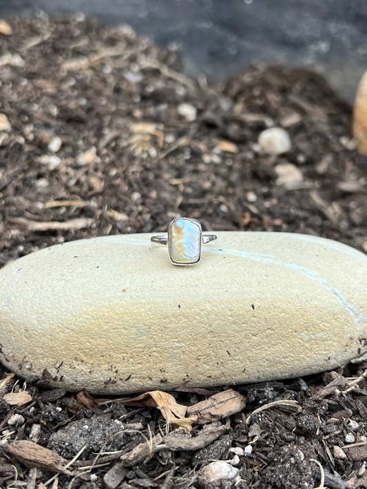 Dainty Square Baroque Pearl Ring - Size 5.75