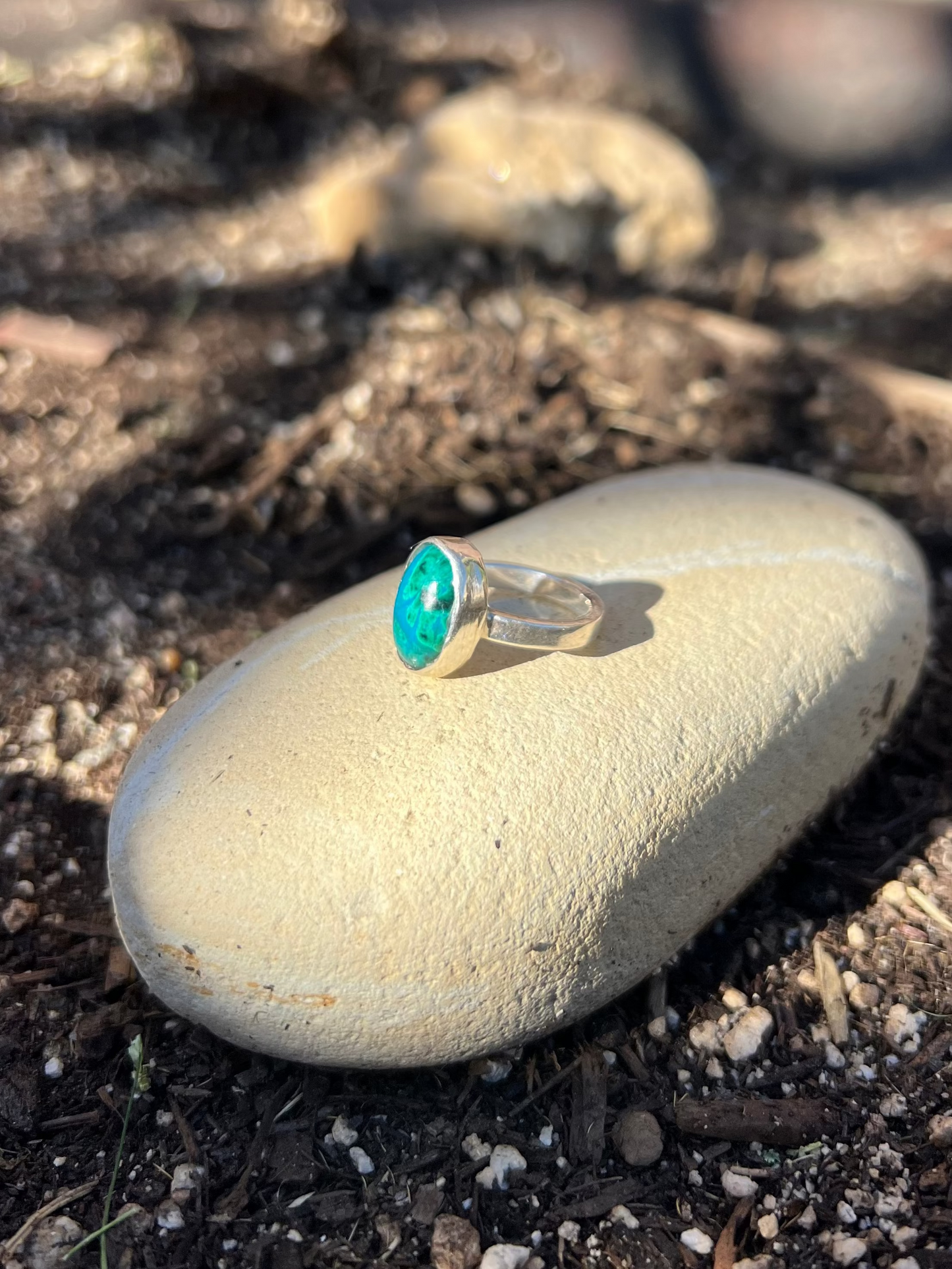 Chrysocolla Sterling Silver Ring - Size 5.5