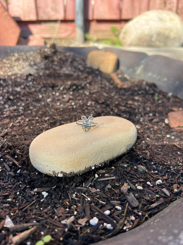 Sterling Silver Ladybug Rings - Size 6.5, 8.5 (Ready to Ship)