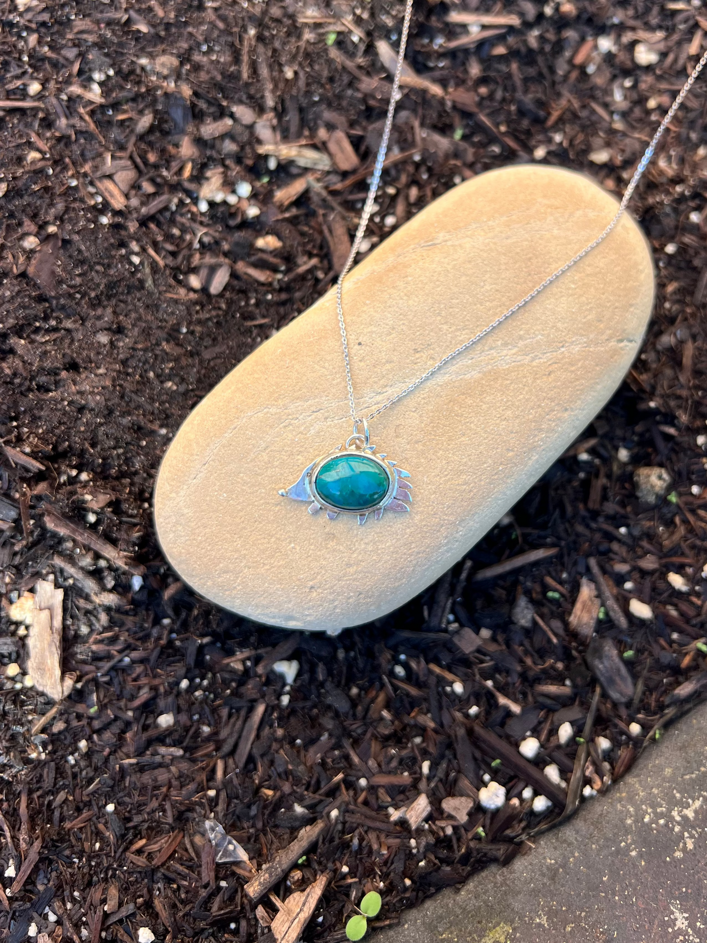 Sterling Silver Hedgehog Pendant Necklace