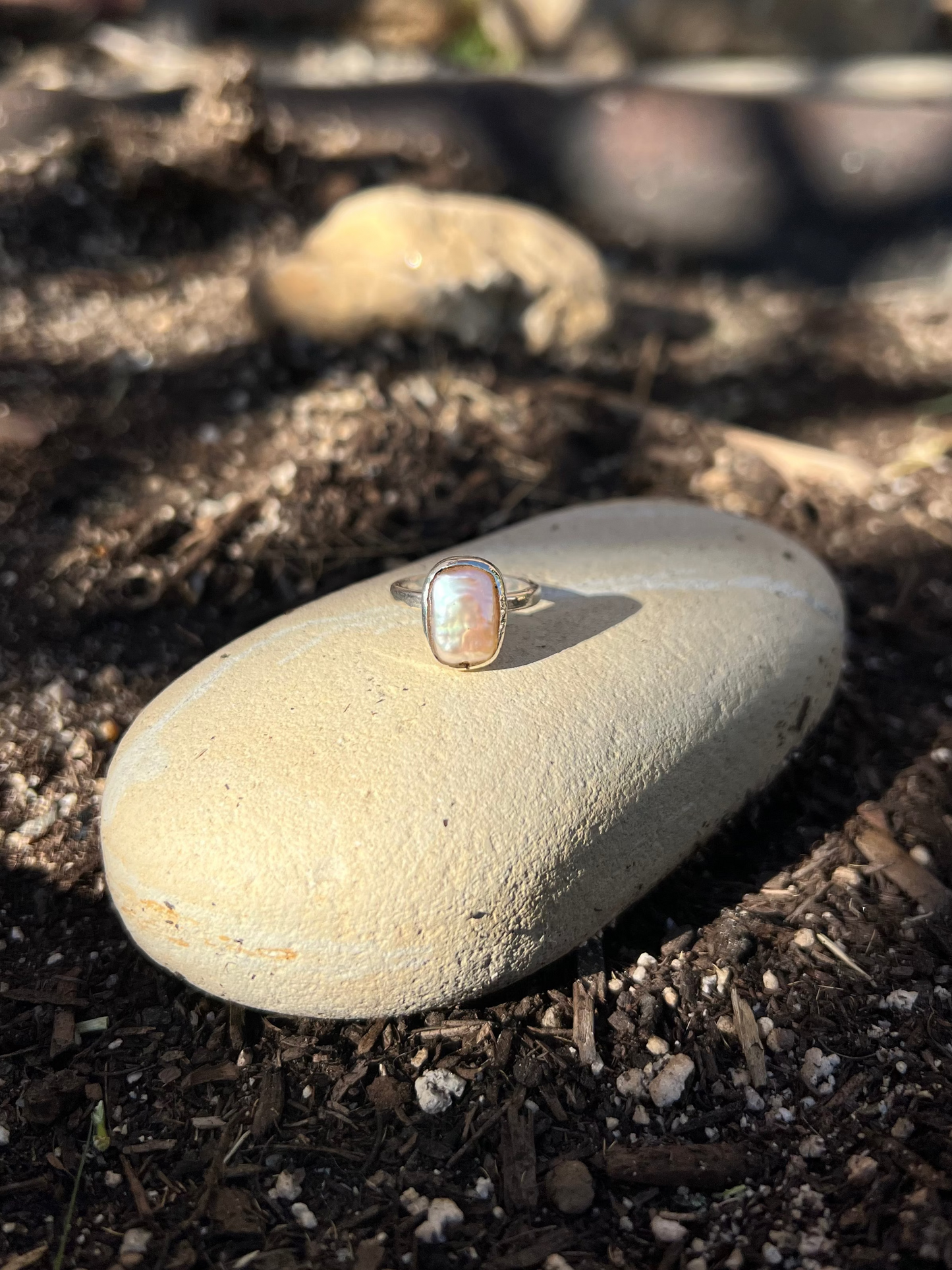 Square Pearl Ring - Size 5.75