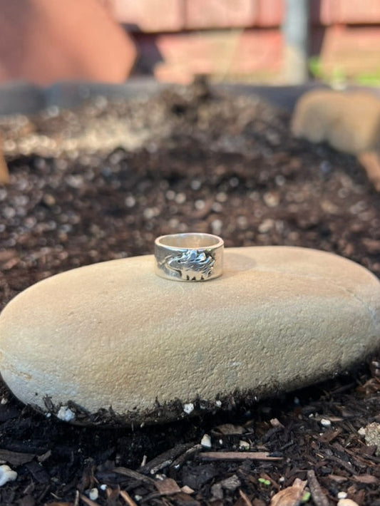 Sterling Silver Hedgehog Ring Band (Made-to-Order)